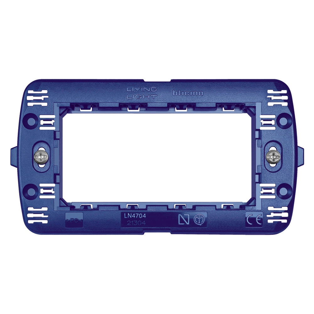 Bticino livinglight supporto scatola plastica blu 4 moduli ln4704