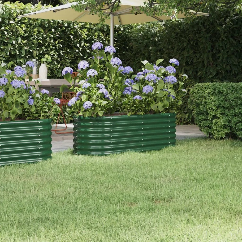Letto Giardino Acciaio Zincato 114x40x36 cm Verde 318863