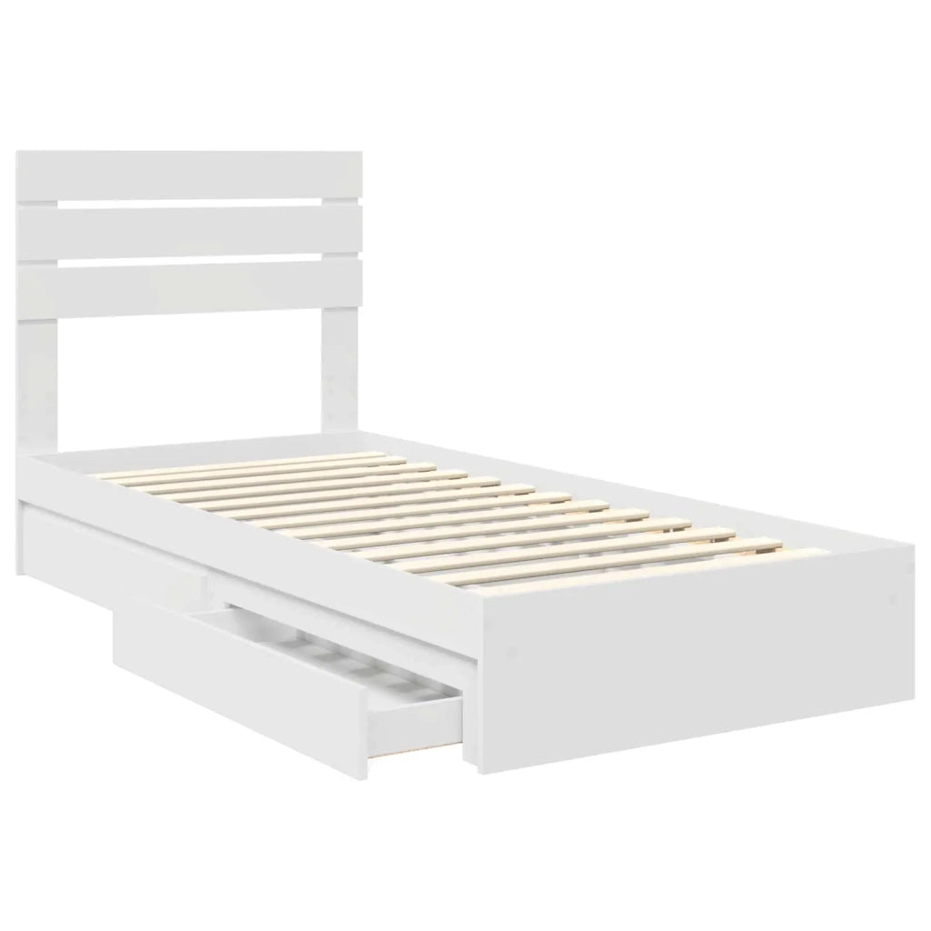 Letto con Contenitore Bianco 75 x 190 cm Legno multistrato