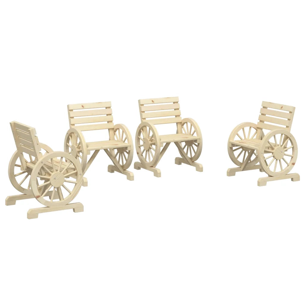 Sedie da Giardino 4 pz in Legno Massello di Abetecod mxl 91519