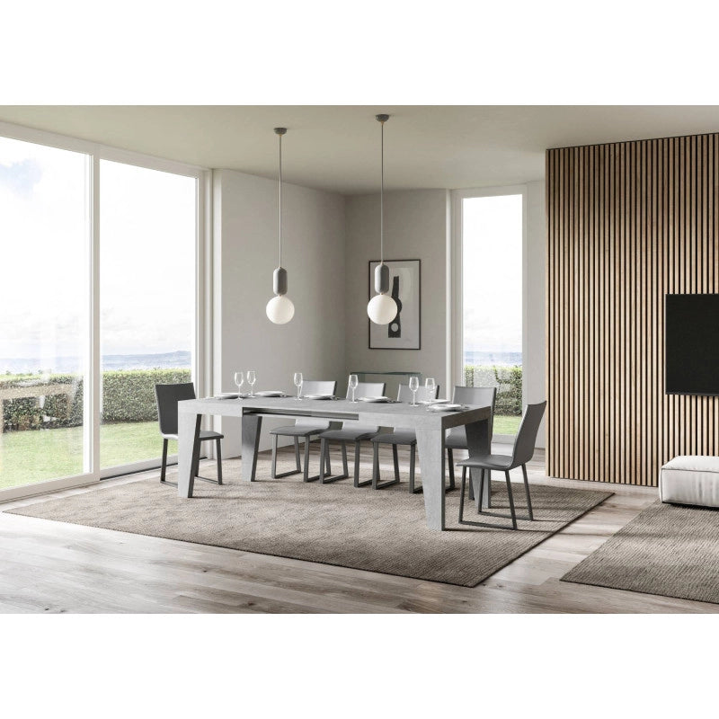 Tavolo allungabile 140/400x90 cm Naxy - Cemento