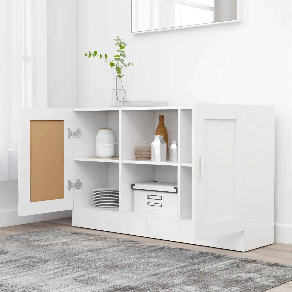 Credenza | Madia | Buffet da pranzo | Armadio da pranzo Bianca 120x30,5x70 cm in Legno Multistrato