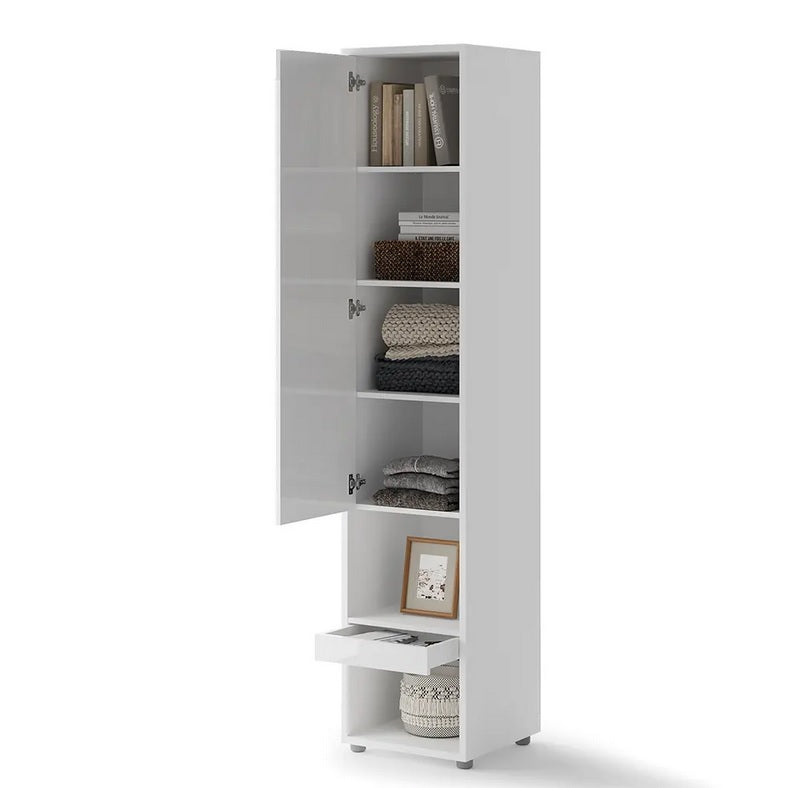 Lenart mobile BC 07 colonna verticale camera da letto cm46x45x217h biaco opaco