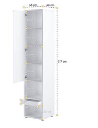 Lenart mobile BC 07 colonna verticale camera da letto cm46x45x217h biaco opaco
