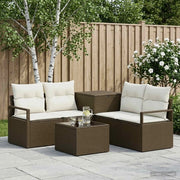 Set di divani 6 pz Marrone e Bianco Crema 3447240