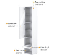 Lenart mobile BC 07 colonna verticale camera da letto cm46x45x217h biaco lucido