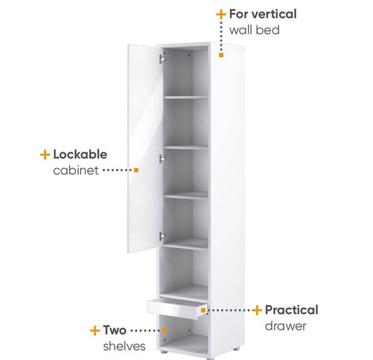 Lenart mobile BC 07 colonna verticale camera da letto cm46x45x217h biaco lucido