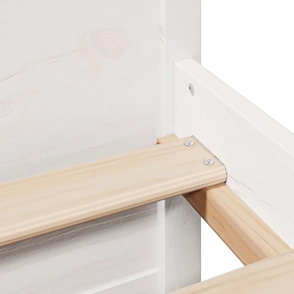 Letto Libreria senza Materasso Bianco 120x200 cm Legno di Pino 3322436