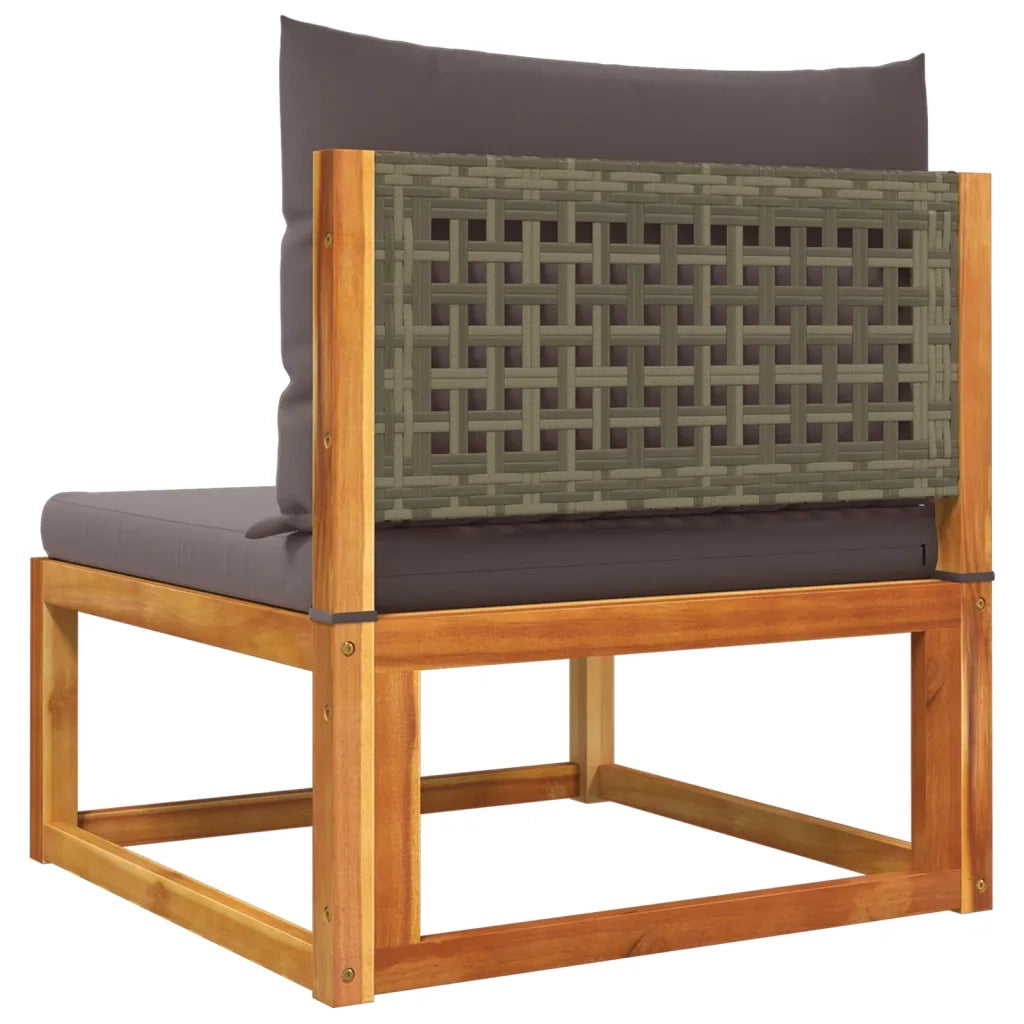 Set di divani da giardino 6 pezzi con cuscini in legno di acacia e rattan
