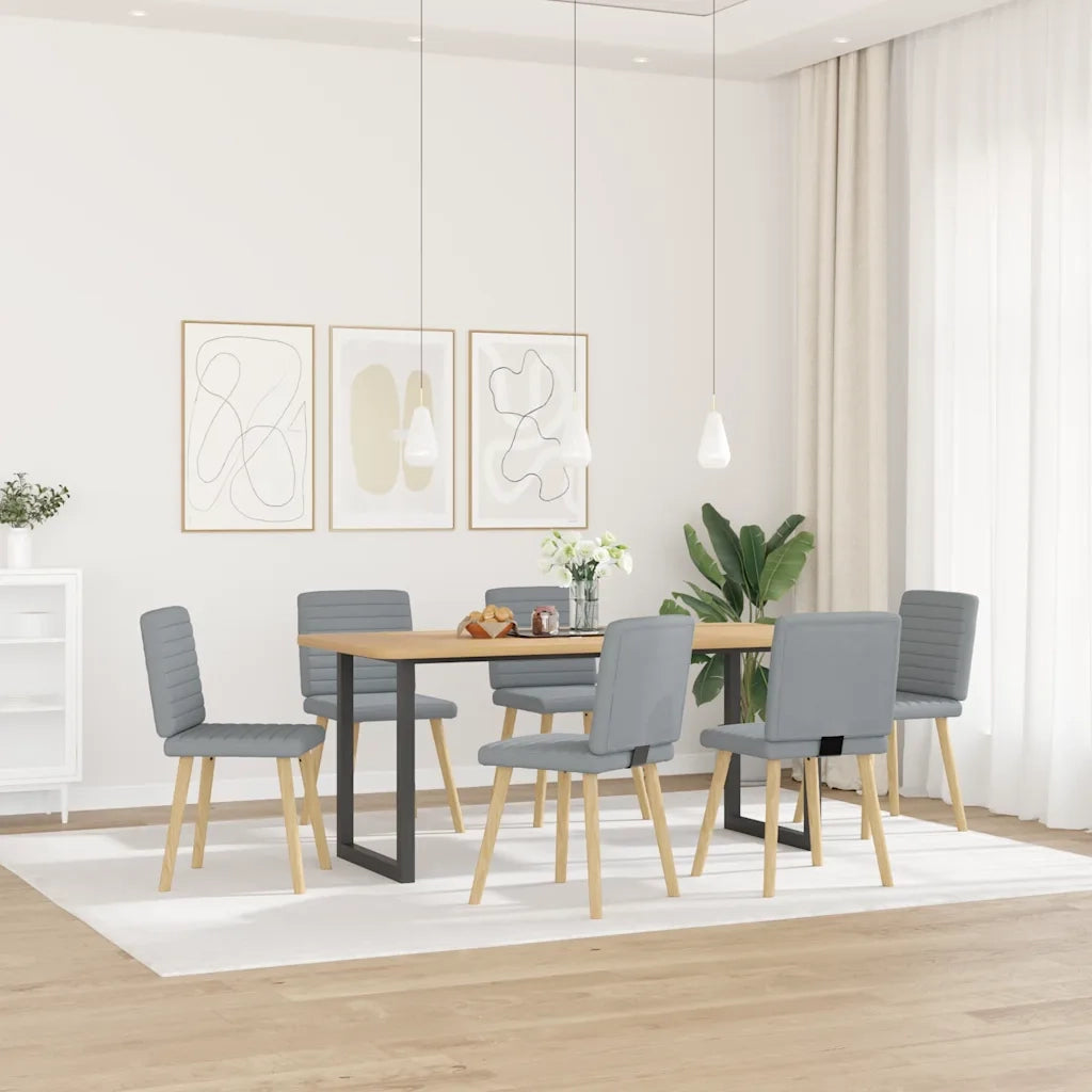 Sedie da Pranzo 6 pz Grigio Chiaro in Tessuto 3315544