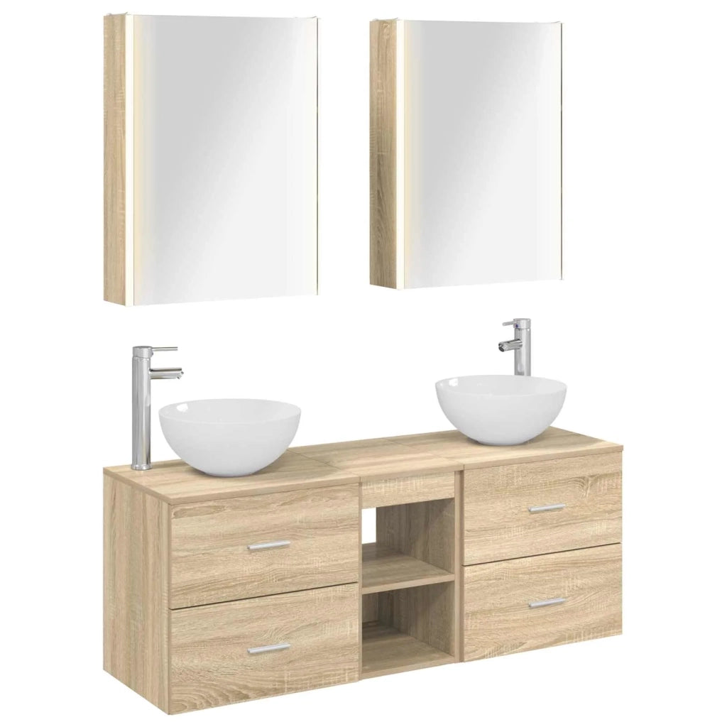 Set di mobili per il bagno 5 pcs Rovere Sonoma 3406729