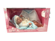 Eva Collection,Newborn deluxe, bambolotto in vinile ,colore azzurro,Cadabra,Eta 3+
