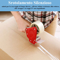 6 Rotoli di Nastro Trasparente 50mm x 132 Mt. Nastro per Imballaggi Resistente Silenzioso
