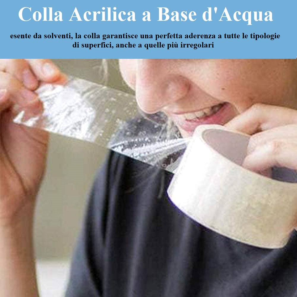 6 Rotoli di Nastro Trasparente 50mm x 132 Mt. Nastro per Imballaggi Resistente Silenzioso