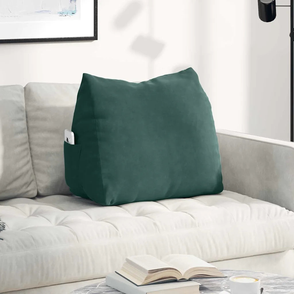 Cuscino per Schiena Verde Scuro 60 x 20 x 50 cm