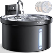 Draughtino automatico per gatti 3,5L - Drinko automatico per gatti con sensore di movimento - Fonte di acqua alimentata a batterie - Capacità batterie 4000 mAh - Reservoir in acciaio inossidabile 304 - Pomp silenziosa - Con 3 filtri - Nero