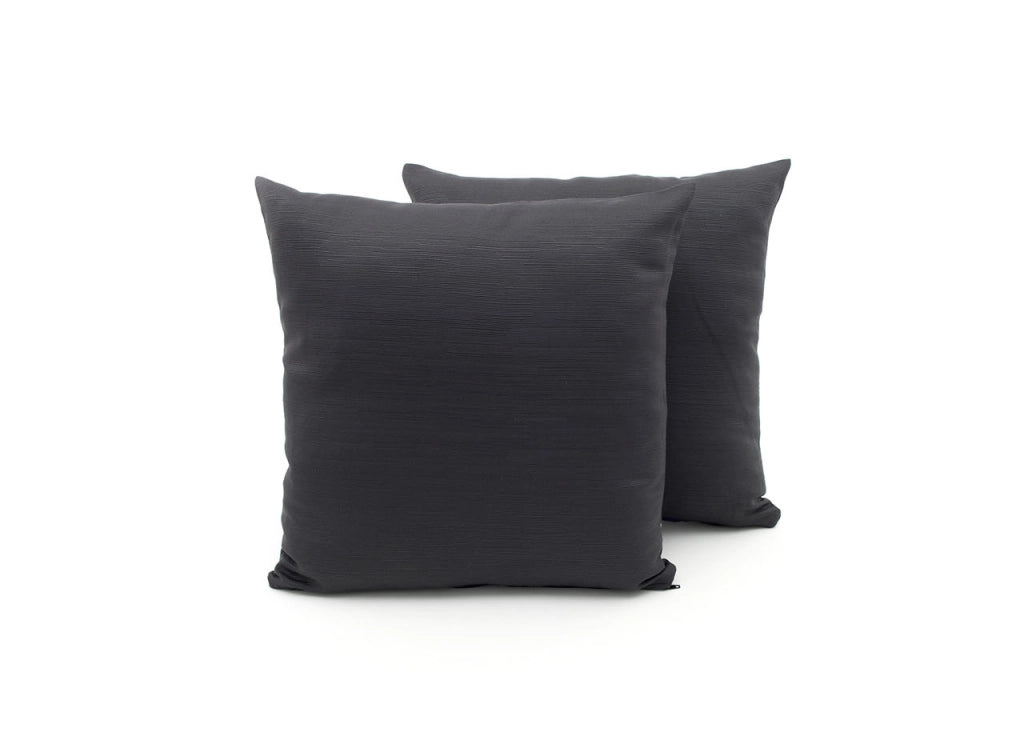 Coppia Cuscini Arredo Imbottiti Tessuto Ottoman In Tinta Unita Colore Grigio 44 - 50x50 - Grigio 44
