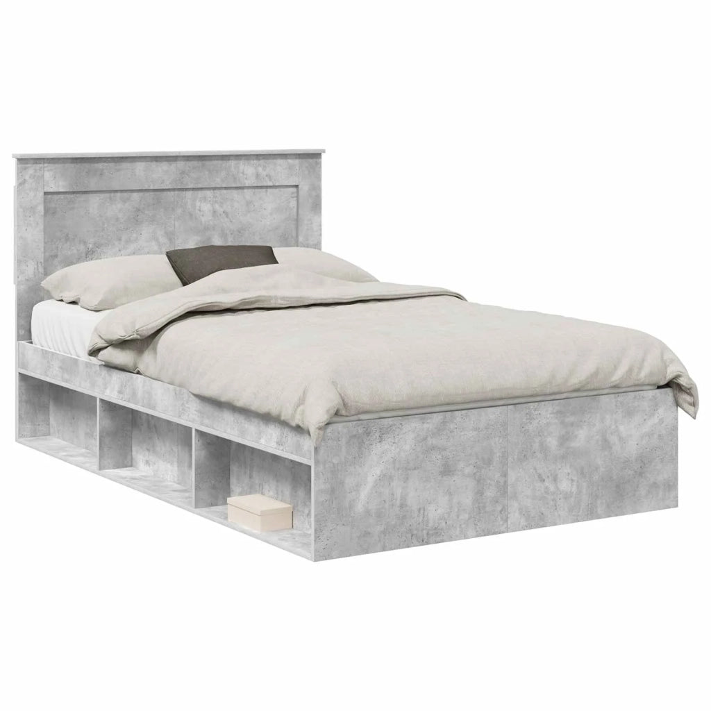 Struttura del letto Grigio Concretè 135 x 190 cm Pino massello
