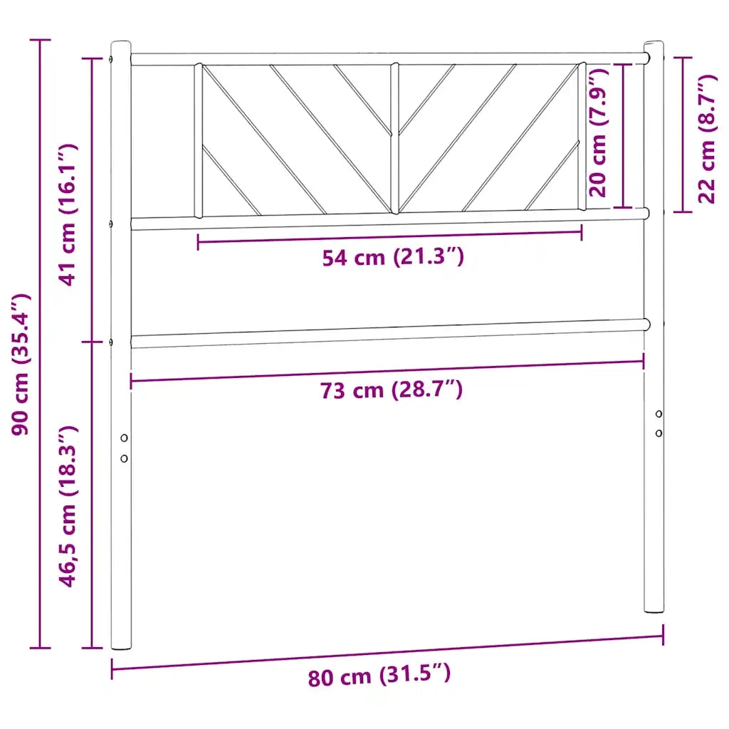 Testiera di Ricambio in Metallo Bianco 75 cm 372254