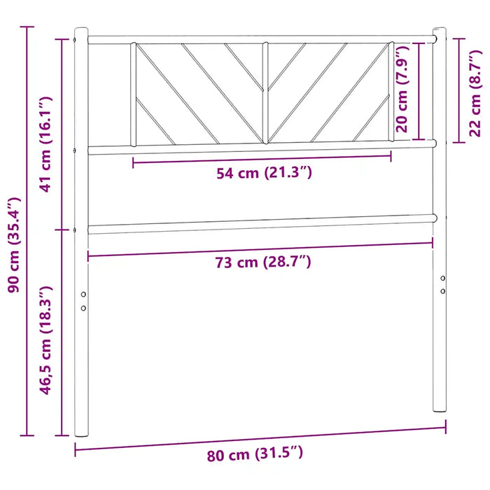 Testiera di Ricambio in Metallo Bianco 75 cm 372254