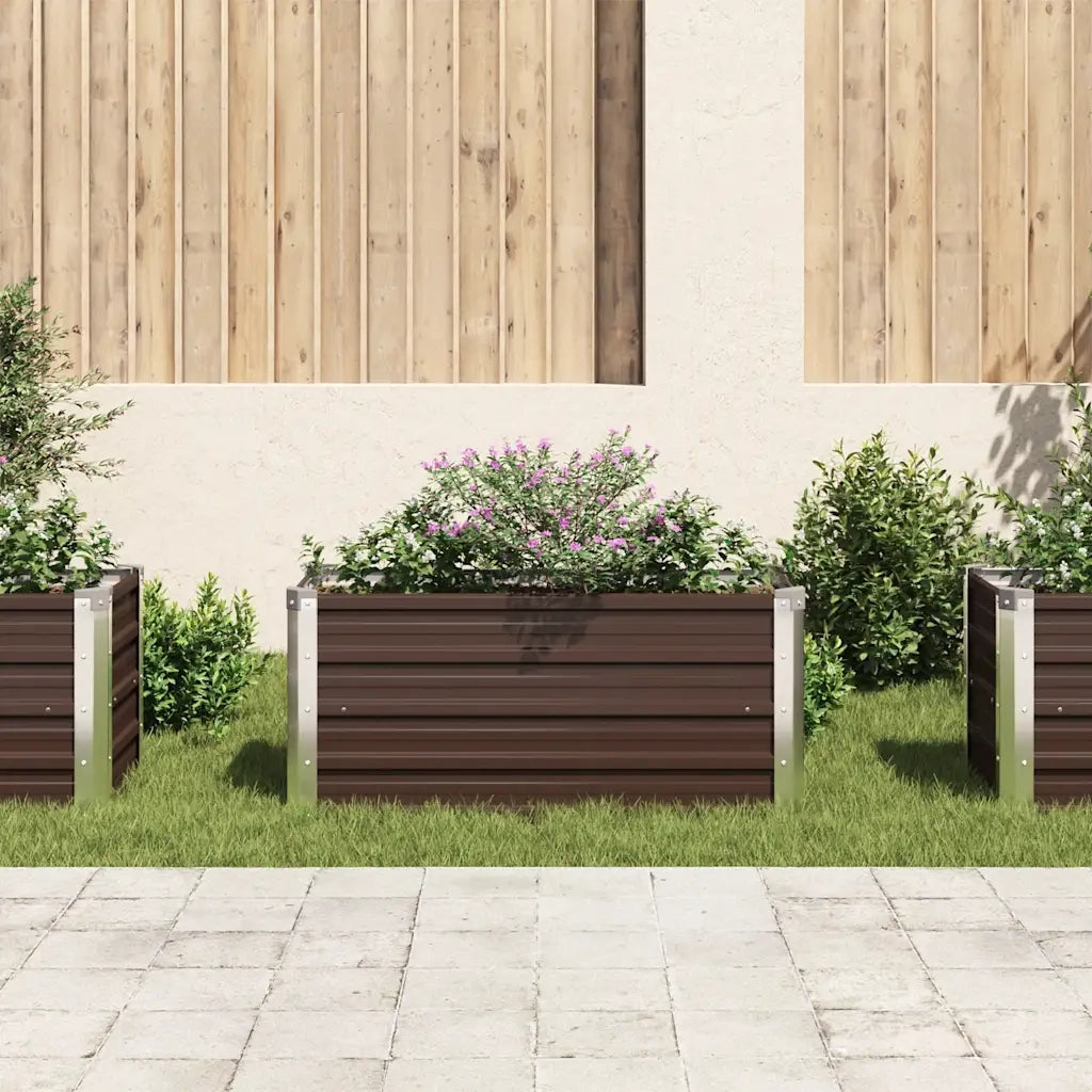 Letto Rialzato Giardino Marrone 100x40x45 cm in Acciaio Zincato 45720
