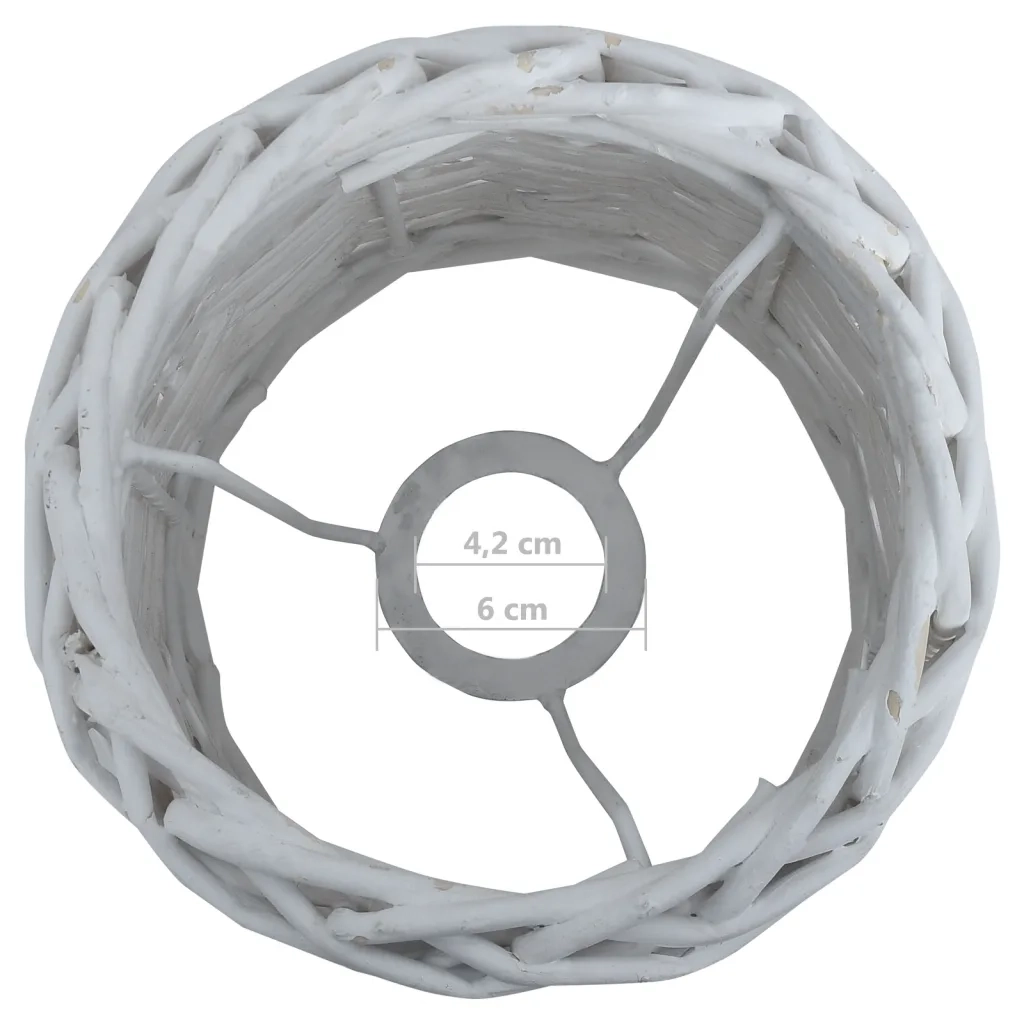 vidaXL Paralume in Vimini 25x17 cm Bianco