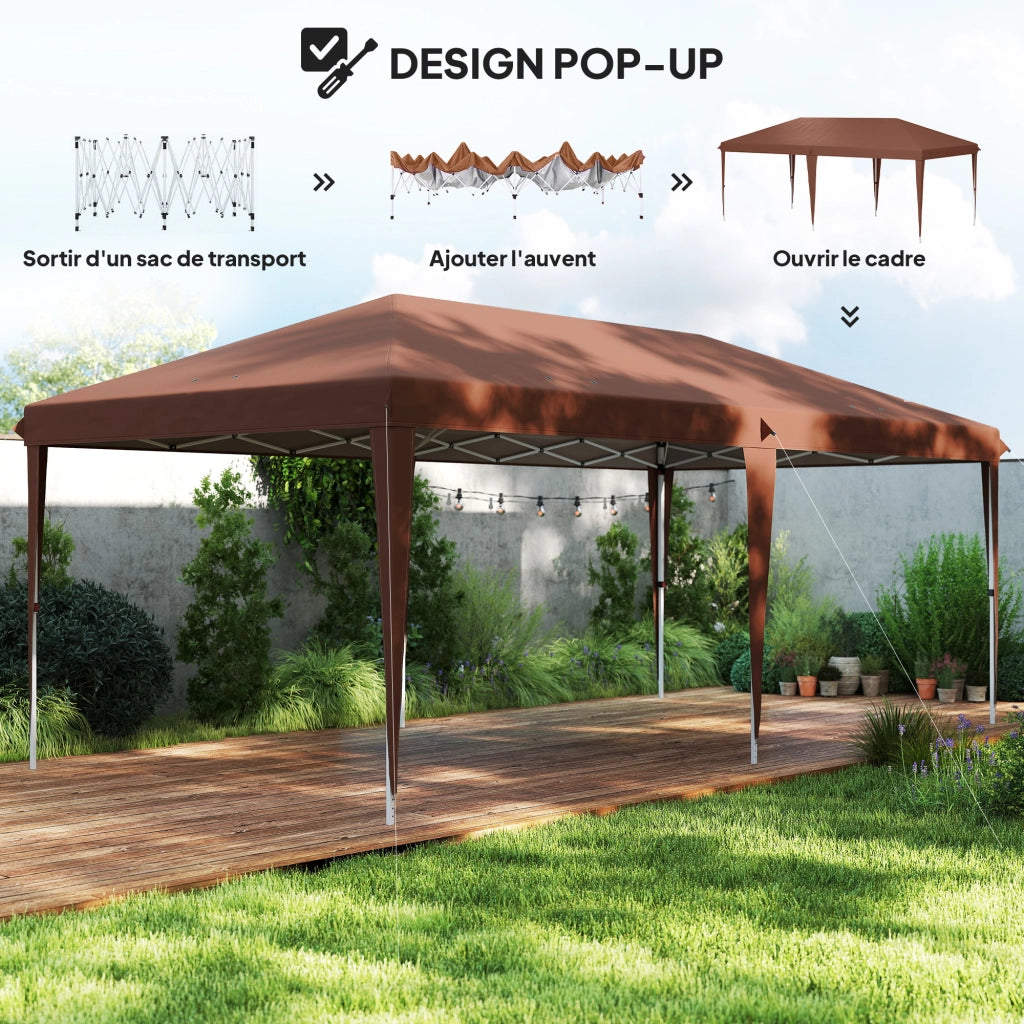 Tonnelle da giardino ¨C zephmum ¨C 6x3 m marrone acciaio