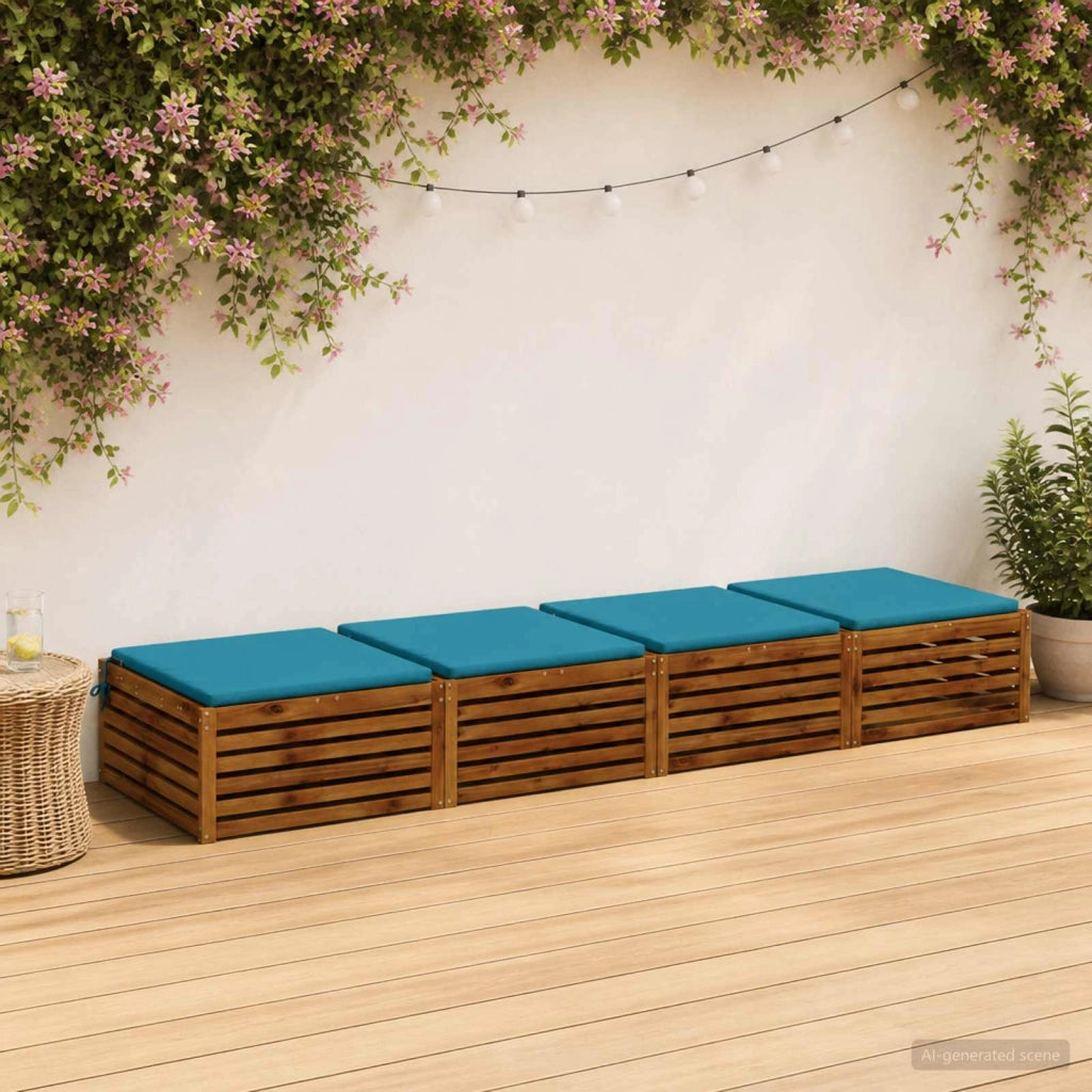 Cuscini per Sedia in 4 Pezzi SOEST 4 pz 100% Poliestere Azzurro 944976