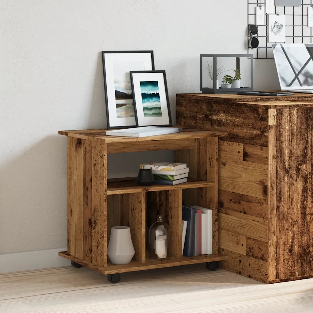 vidaXL Armadietto con Ruote Legno Antico 60x45x60 cm Legno Multistrato