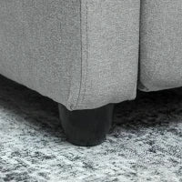Poltrona Relax, regolabile 135°, poggiapiedi e schienale imbottiti, Lino-Polyester, Grigio Chiaro