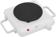 Piastra di cottura 1 fuochi con termostato senza trappola e smalto termoresistente - Ideale per campeggio, cucina o ufficio