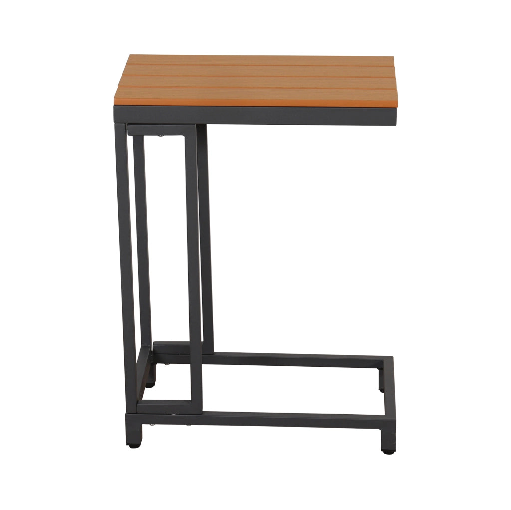 Set mobili da giardino con divano angolare; tavolino laterale e tavolino trasformabile in pouf; grigio e nero