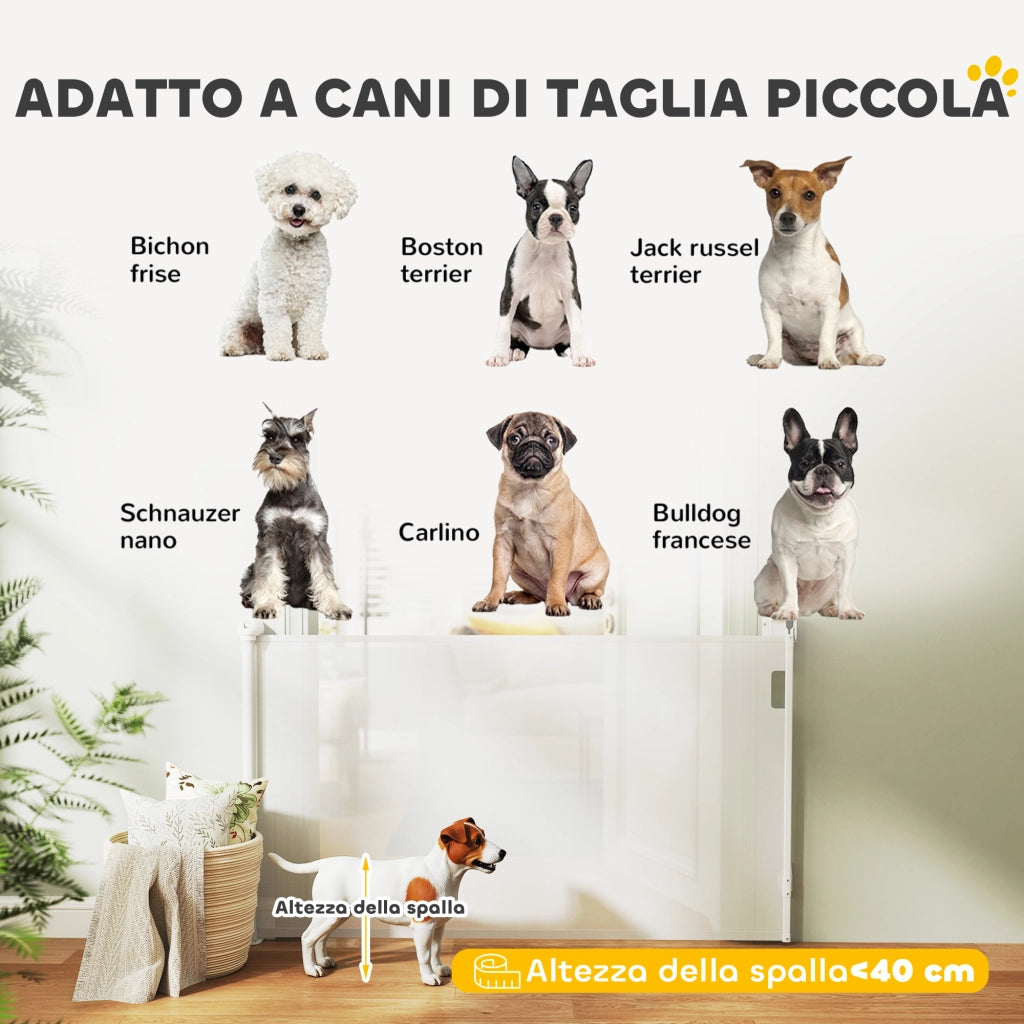 Cancellino per Cani Regolabile per Cani Piccoli Estensibile e Retrattile 0-144 cm Bianco