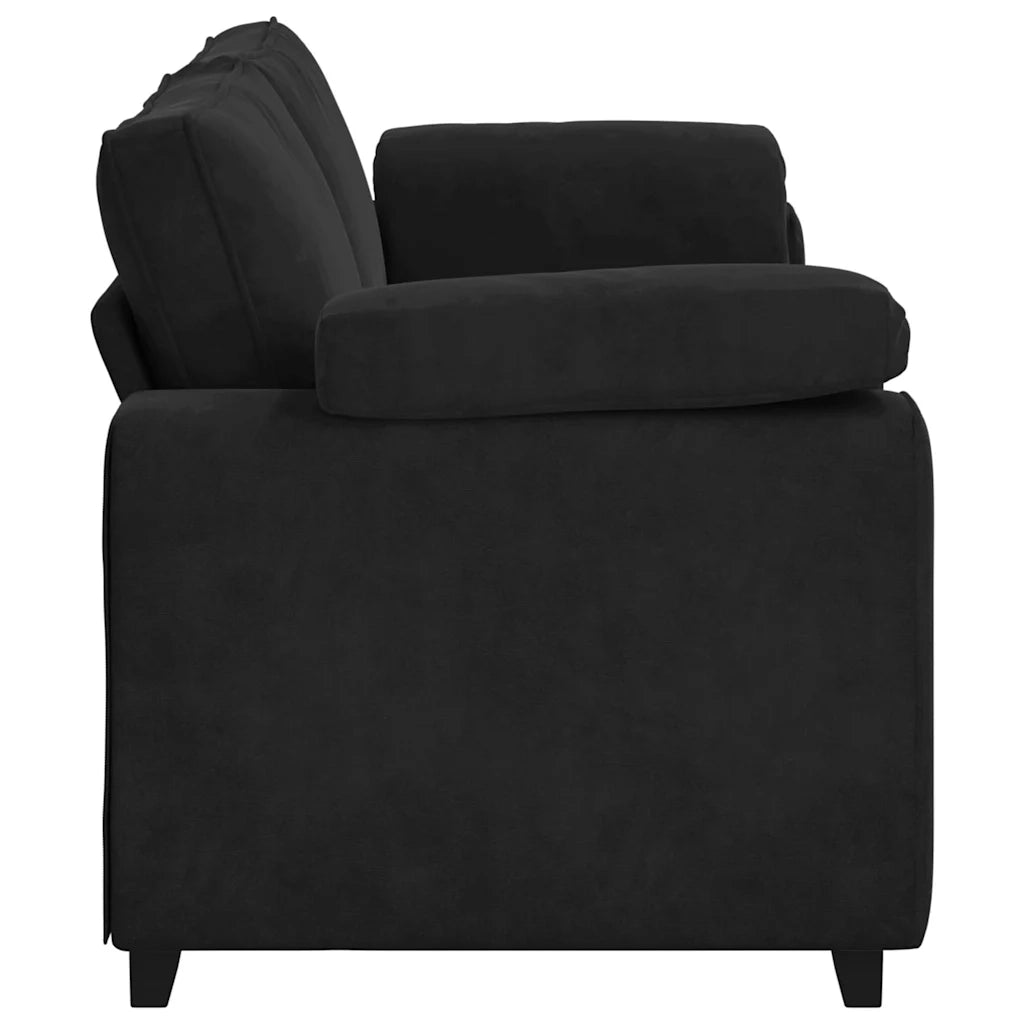Divano a 3 Posti Nero 220x77x82 cm in Velluto 4105282