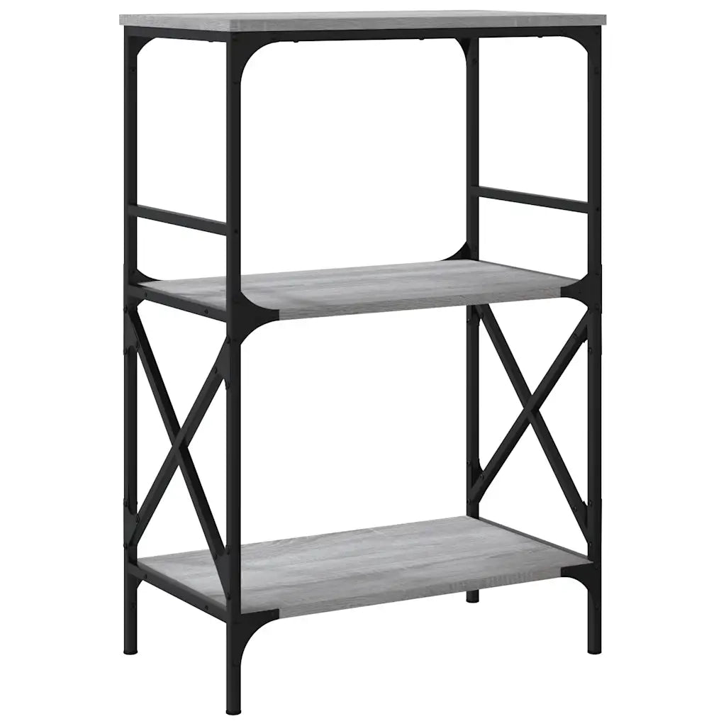 Libreria 3 Ripiani-Scaffale per Libri-Mobile di Stoccaggio Grigio Sonoma 59x35x90,5cm Legno Multistrato