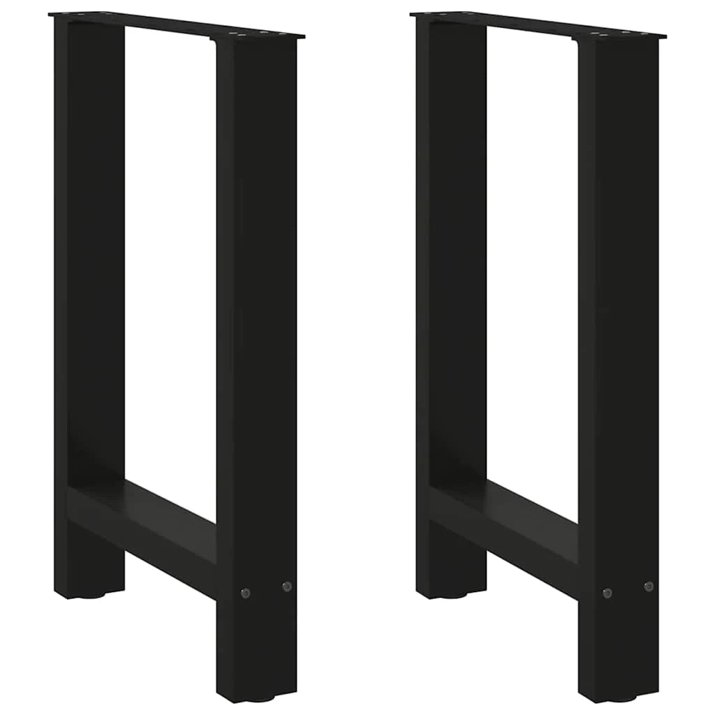 Set di 2 gambe quadrate regolabili per tavolo da pranzo 60 x 72 cm struttura robusta design moderno in acciaio nero 02_0057544