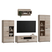 Mobile Soggiorno Kane, Parete Attrezzata Modulabile, Marrone Rovere