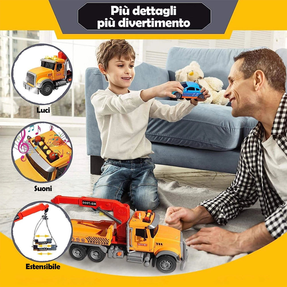 Carro Attrezzi Giocattolo per Bambini Luci e Suoni Camion Soccorso Idea Regalo