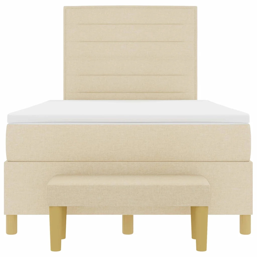 Letto a molle con cuscino Crema 190 x 120 cm Tessuto 3344210