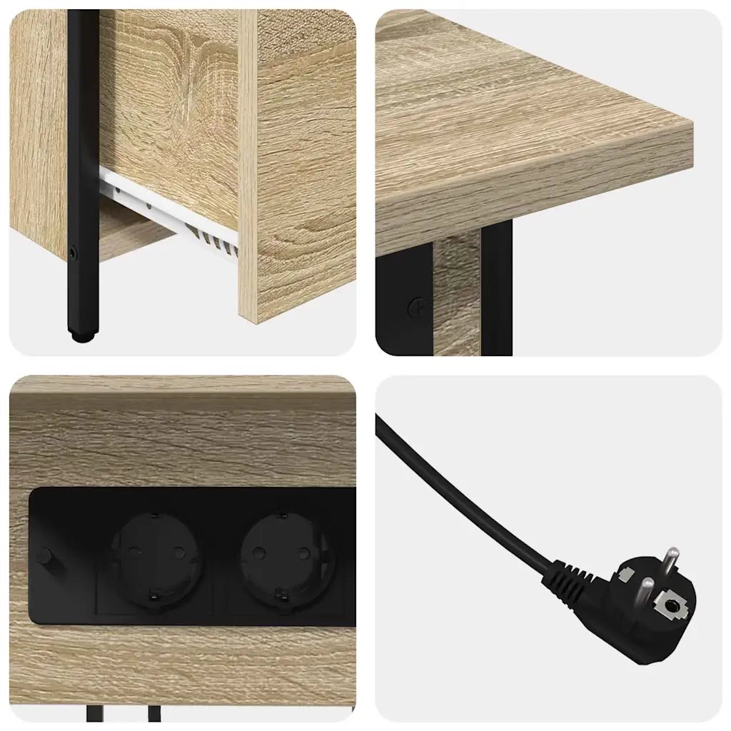 Armadio da Notte con cassetto Rovere Sonoma 60 x 30 x 61 cm 859596