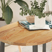 vidaXL Piano Tavolo Marrone Chiaro 100x50x2cm in Rovere Massello Ovale