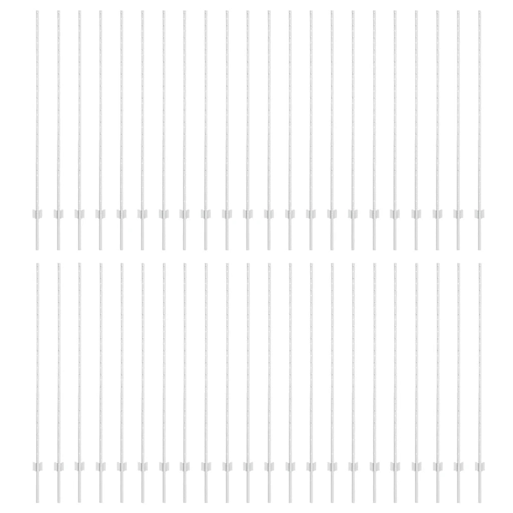Palo della recinzione 44 pcs Argento 200 cm Acciaio 3335963