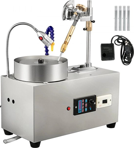 Macchina per Facettare Gemme con Manubrio Meccanico, Facettazione Gemme con Velocità 2800 giri/min, 180W, Facettatrice Gemme con Manopola Meccanica, Smerigliatrice per Pietre con Facettazione per Gemme e Jade