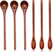 Mini lepel per prova - set di 6 lepel per prova in legno - lepel per prova per caffè e tè - lepel per prova in legno - lepel per prova mini per miele - set di 6 lepel per miscelazione in polvere per dessert, utensili da cucina (20cm)