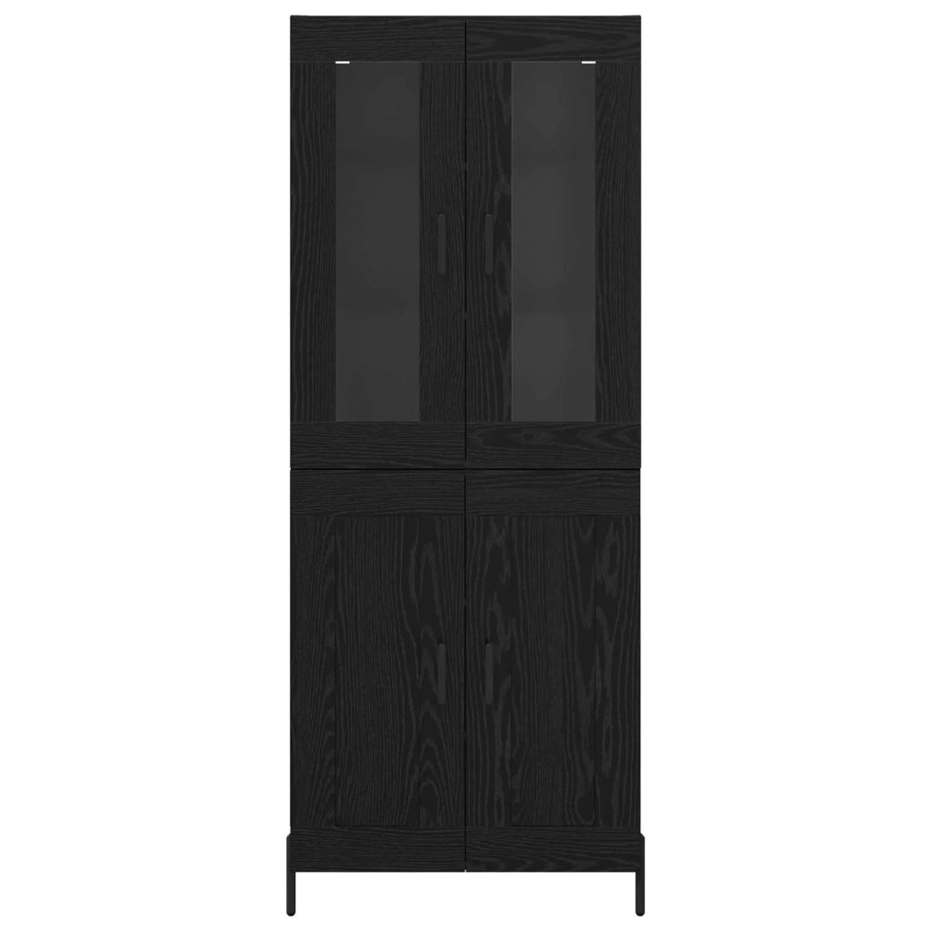 Credenza Rovere Nero 69,5 x 34 x 180 cm Legno multistrato