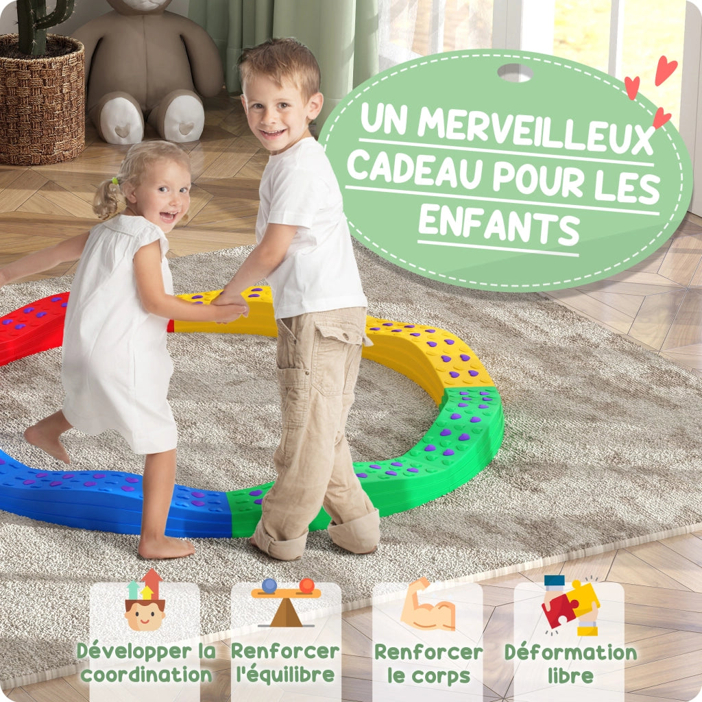 Ponte di equilibrio per bambini ¨C zephmum ¨C 8 pietre, superficie antiscivolo