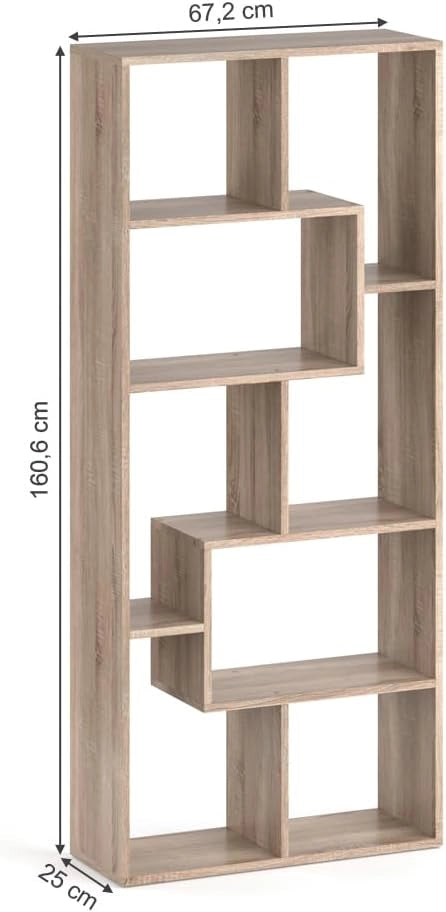 Divisorio per ambienti Noa, Sonoma, 160.6 x 67.2 cm, adatto come divisorio o libreria a forma di Z
