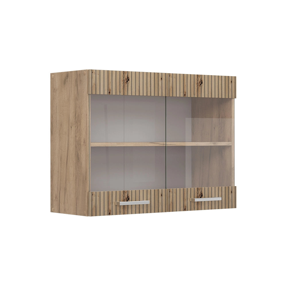 Vicco Mobile da cucina in vetro Rovere artigianale 80 cm