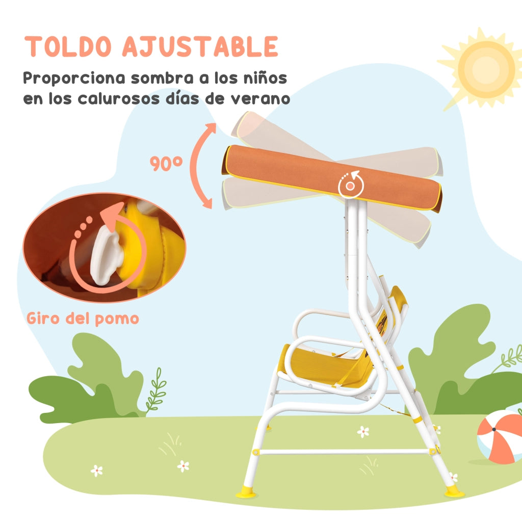 Dondolo da Giardino 2 Posti con Cuscini e Telo ¨C zephmum ¨C Grigio 110x70x110 cm