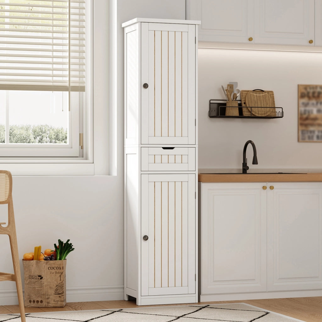 ARMADIO Cucina 170x40x30 cm MDF Bianco con 4 ripiani regolabili